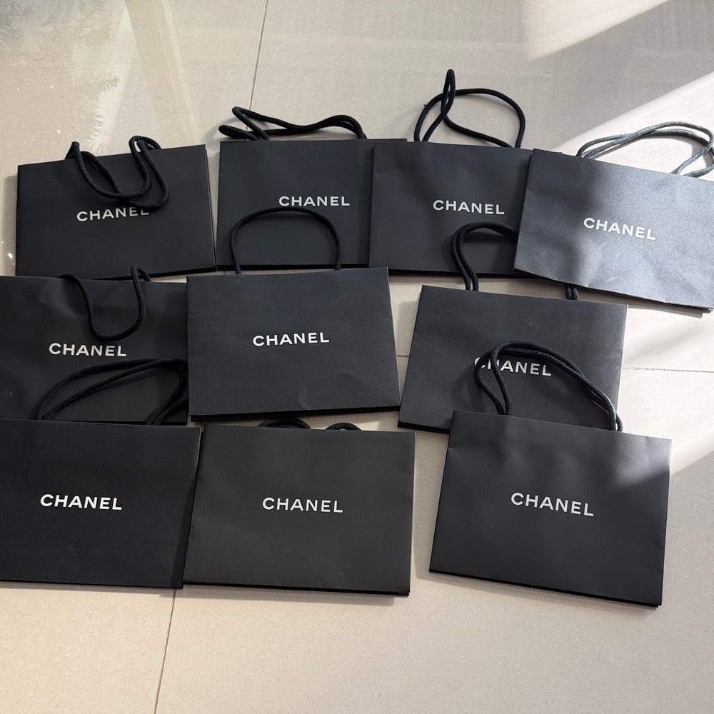 ✨ Authentic CHANEL Black Shopping Bag Bundle – Set of 10 ✨